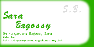 sara bagossy business card