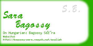 sara bagossy business card